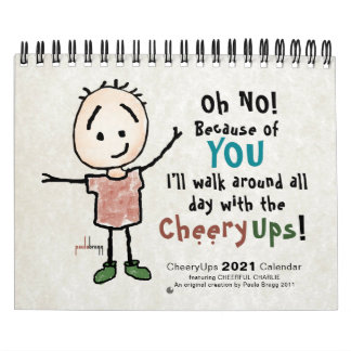 2021 Cheerful Tecknad Stickmanuppmuntran Kalender