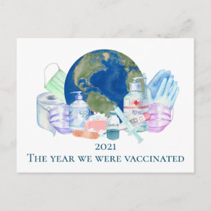 2021 Covid År vi var Vaccinerade Vaccin Vykort