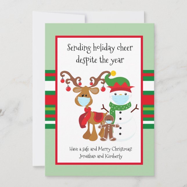 2021 Covid Sending Helgdag Cheer ändå år Julkort (Framsida)