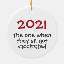 2021: den med vaccinets julprydnad julgransprydnad keramik