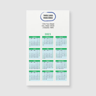2021 Din kalender för Branded Grönt i Logotypen