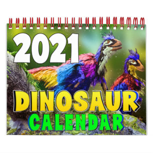 2021 DINOSAUR VÄRLDSKALENDER: Skriv ut kalender f