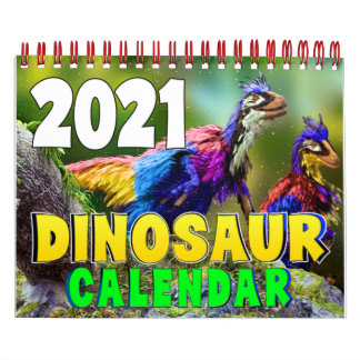 2021 DINOSAUR VÄRLDSKALENDER: Skriv ut kalender fö