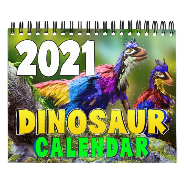 2021 DINOSAUR VÄRLDSKALENDER: Skriv ut kalender fö (Omslag)