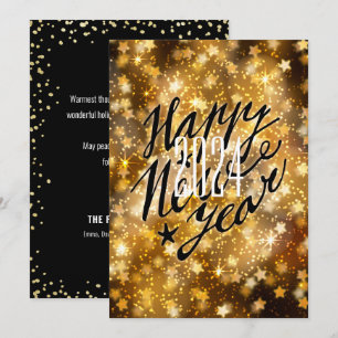 2021 Festive Guld GOTT NYTT ÅR Julkort