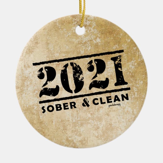 2021 Främjande av sober & Clean Recovery Julgransprydnad Keramik (Framsidan)