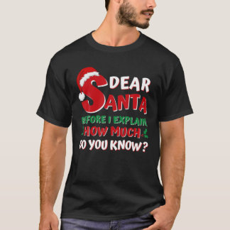 2021 Funny Christmas S Kids Adults Santa I Can Exp T Shirt