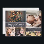 2021 Glad helg Photo Collage Chalkboard Julkort<br><div class="desc">Dina vackra familjefotografier förtjänar att delas under den här tiden på året när du skickar varm önskemål. Anpassa den här moderna designen till din familj hälsning. Hitta det andra biet från samlingen.</div>