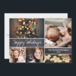 2021 Glad helg Photo Collage Chalkboard Julkort<br><div class="desc">Dina vackra familjefotografier förtjänar att delas under den här tiden på året när du skickar varm önskemål. Anpassa den här moderna designen till din familj hälsning. Hitta det andra biet från samlingen.</div>