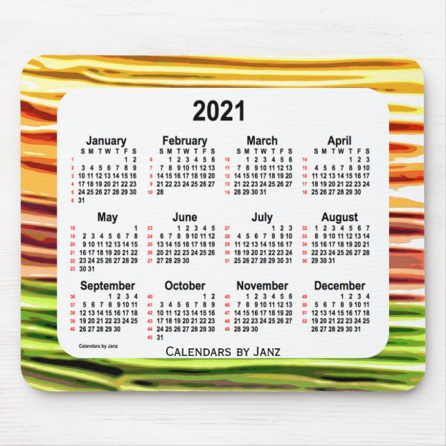 2021 Gult Frosting 52 Weeks Calendar av Janz Musmatta (Framsidan)