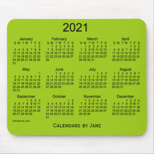 2021-Gultens Grönt Kalender av Janz Mouse Pad Musmatta