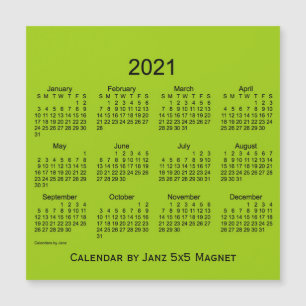 2021-Gultens Grönt Kalender från Janz 5x5 Magnet