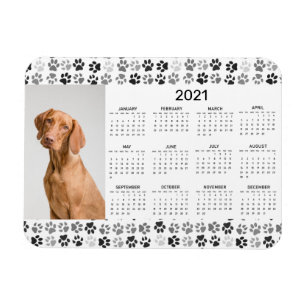 2021 Helårs kalender foto hund katt klor Magnet