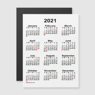 2021 Helgdag Kalender från Janz 4 x 5 Magnet