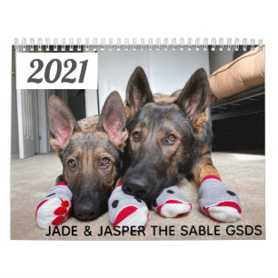 2021 Jade & Jasper: Sable GSD's Calendar Kalender