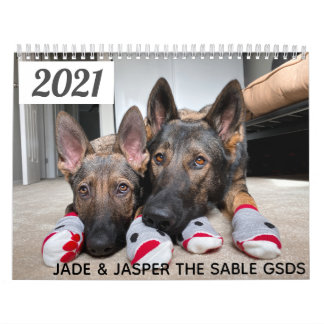 2021 Jade & Jasper: Sable GSD's Calendar Kalender