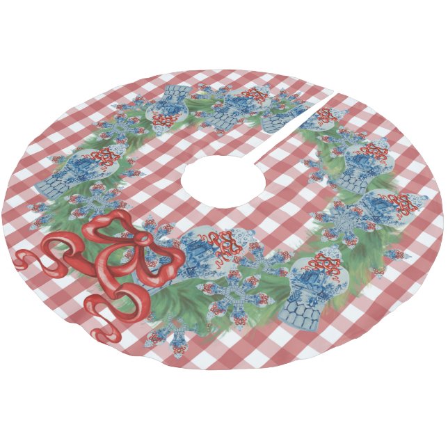 2021 Julblå Ginger Burk  Julgransmatta Borstad Polyester (Vinklad)