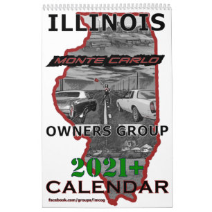 2021 Kalender för 15-månaders Illinois Monte Car