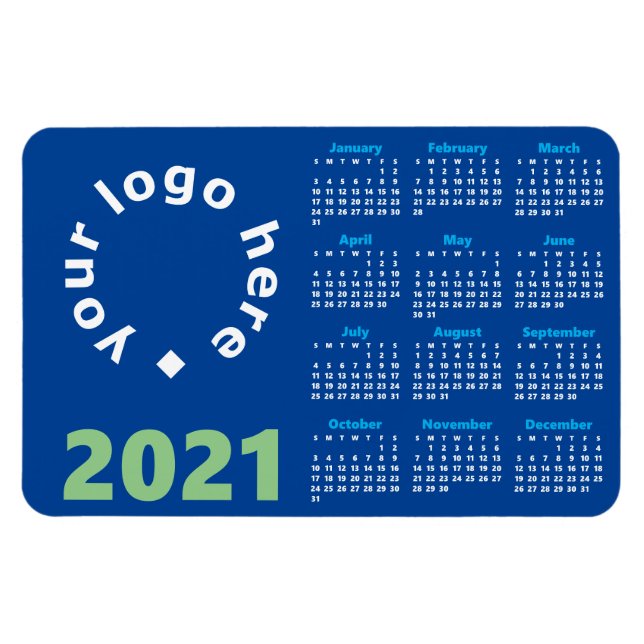 2021 Kalender med Logotyp och Färg Magnet (Horisontell)