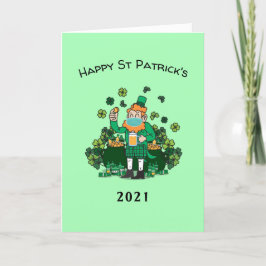 2021 Karantän lustig st patrick's day Helgkort