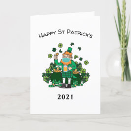 2021 karantän - lustig st patrick's day helgkort