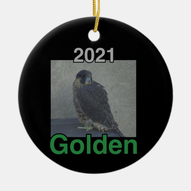 2021 Keramisk cirkel Ornament Golden (Framsidan)