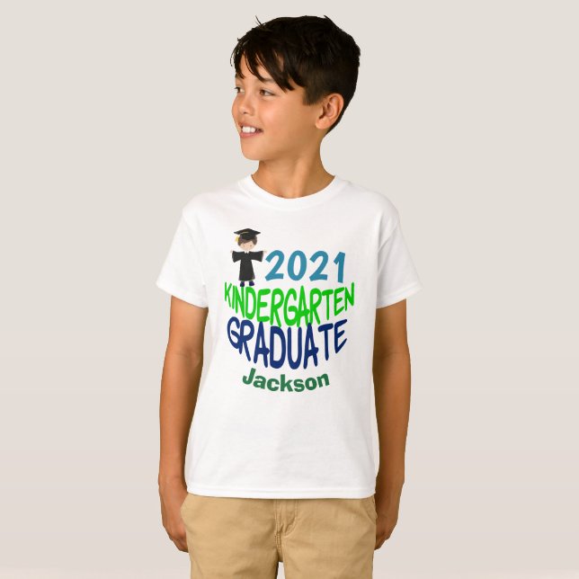 2021 Kindergarten Student Anpassningsbar Kids T Shirt (Hel framsida)