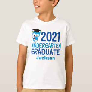 2021 Kindergarten Studenten Cute Blue Uggla Kids T Shirt