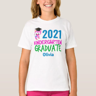 2021 Kindergarten Studenten Cute Rosa Uggla T Shirt