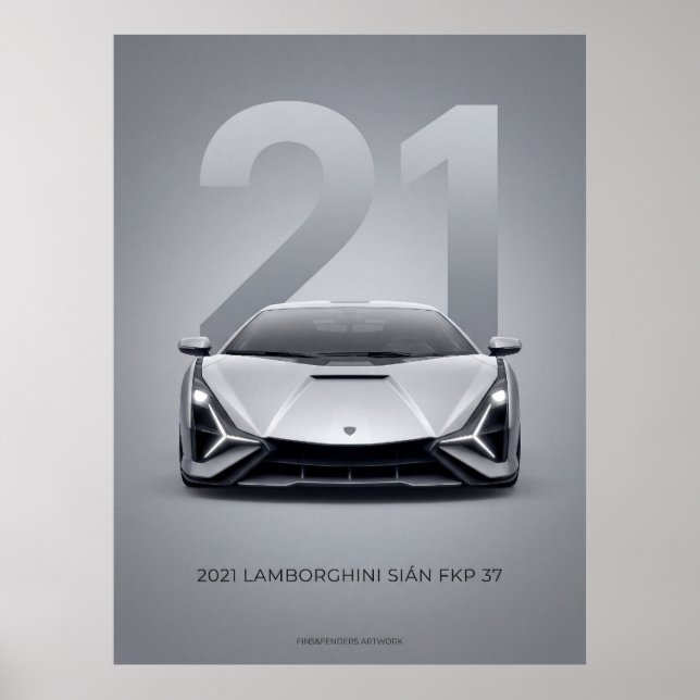 2021 Lamborghini Sián FKP 37 Poster (Framsidan)