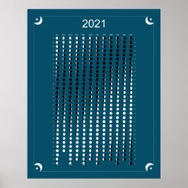 2021 - Månkalender Blå Poster