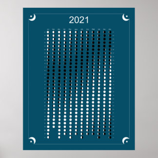 2021 - Månkalender Blå Poster