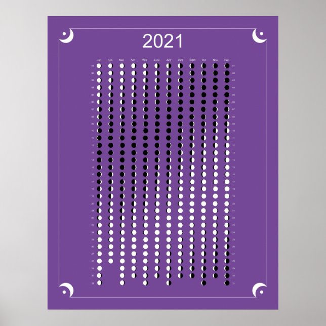 2021 - Månkalender Lila Poster (Framsidan)