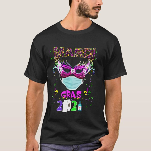 2021 Mardi Gras Costume Mardi Gras Mask 2021 T Shirt (Framsida)