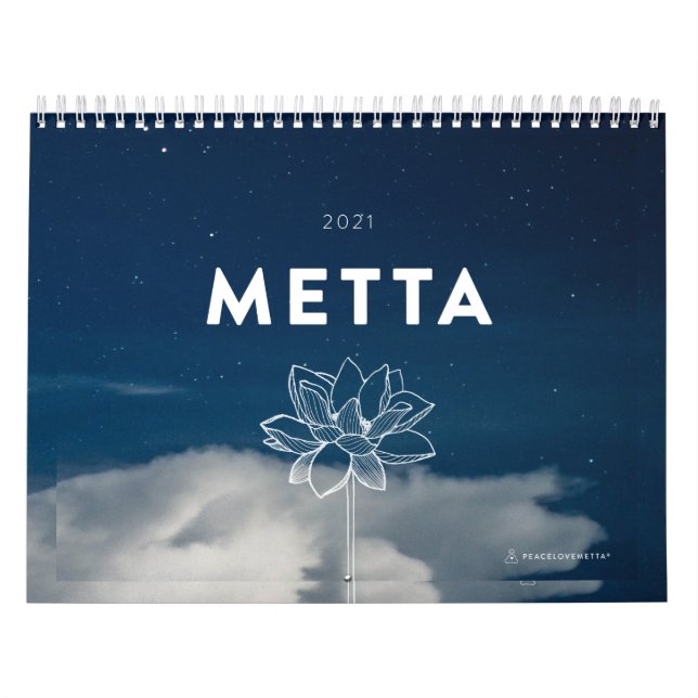 2021 Metta Phrases Calendar by PeaceLoveMetta Kalender (Omslag)