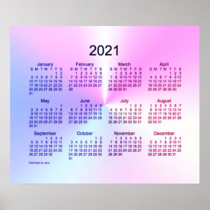 2021 Miami Shimmer Väggkalender av Janz Poster