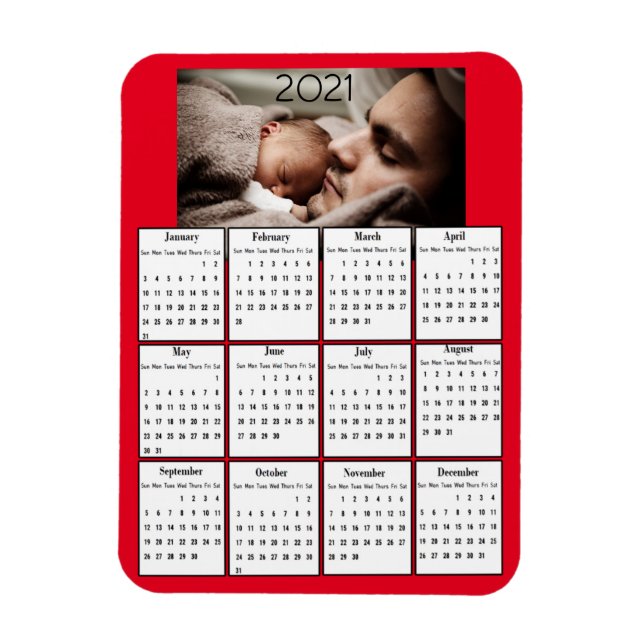 2021 Mini Calendar-kylskåp Magnet (Vertikal)