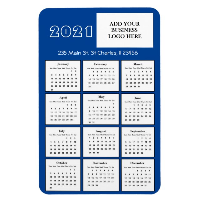 2021 Mini Calendar Refrigerator Business Logotyp Magnet (Vertikal)