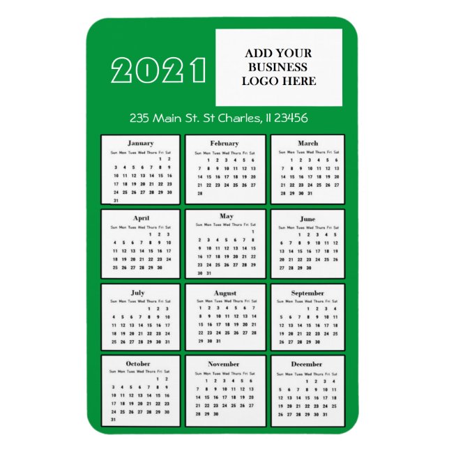 2021 Mini Calendar Refrigerator Business Logotyp Magnet (Vertikal)