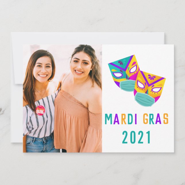 2021: Mjukt bild av mardi-grasmask med grumlig kar Kort (Framsida)