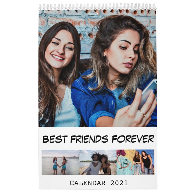 2021 Modern Anpassningsbar Foto Best Friends Kalender (Omslag)