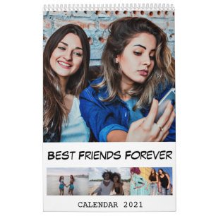 2021 Modern Anpassningsbar Foto Best Friends Kalender