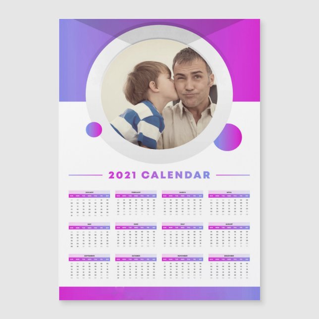 2021 Modern Anpassningsbar-foto för kalender (Framsida)