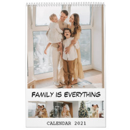 2021 Modern Anpassningsbar Fotofamilj är allt Kalender