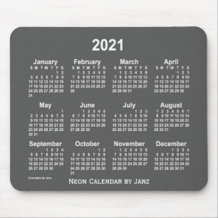 2021 Neon Charcol Calendar från Janz Musmatta