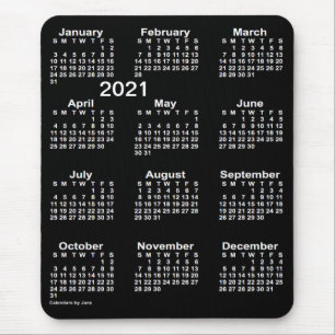 2021 Neon White Large Print Calendar från Janz Musmatta