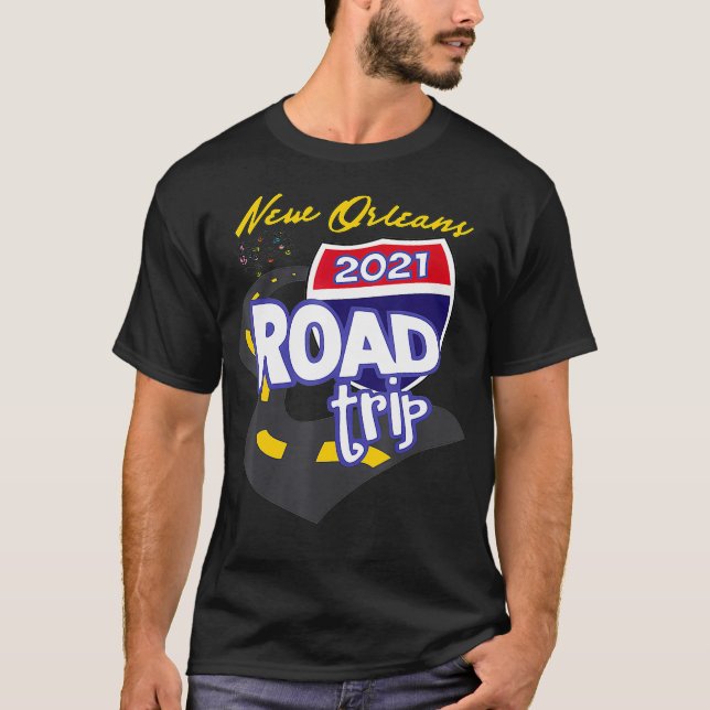 2021 New Orleans Road Resa T Shirt (Framsida)