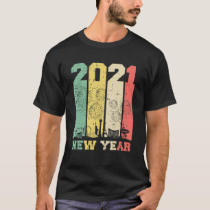 2021 Nyårsafton New York Las Vegas Retro Holida T Shirt
