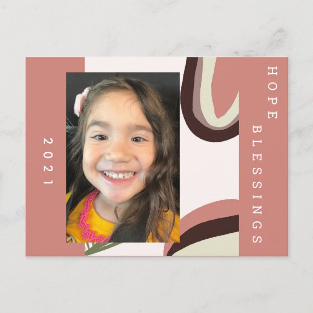 2021 Nytt år: Botaniskt foto av ekologiska former Vykort (Framsida)