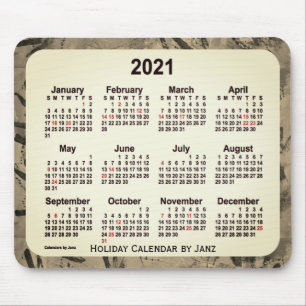 2021 Orange Sepia Helgdag Art Calendar av Janz Musmatta